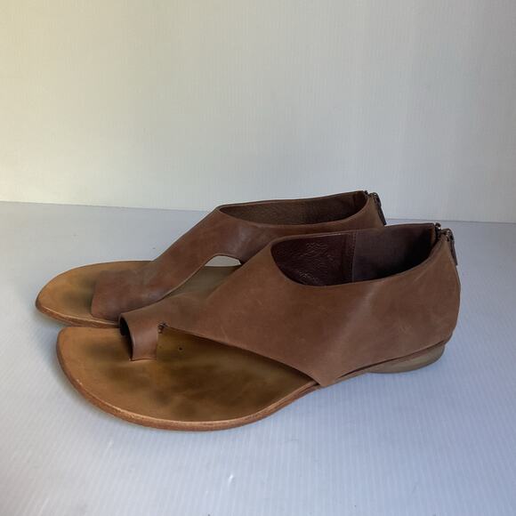 Walk Handmade Brown Leather Sandals Women’s Size 37 US 7 - Picture 2 of 10